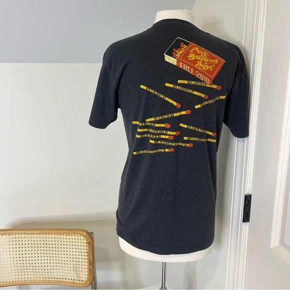 Dave Matthews Band 2010 Flame Matchbox Grey Tour Tee Shirt